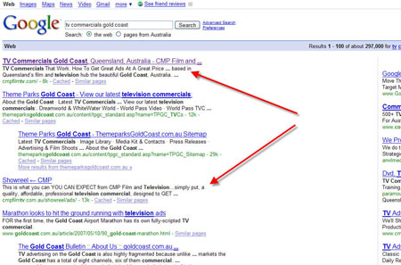 #1 for "TV Commercials Gold Coast" in Google