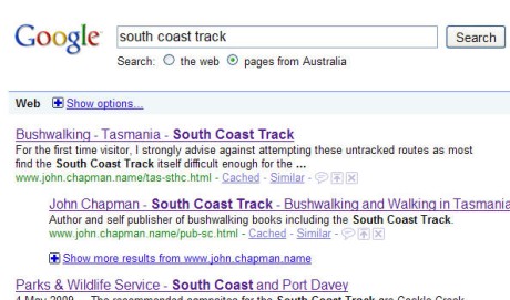 Searching for the South Coast Track