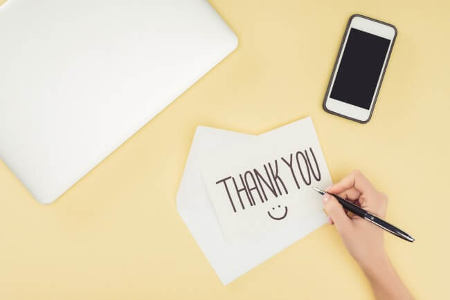 How to write a thank you note